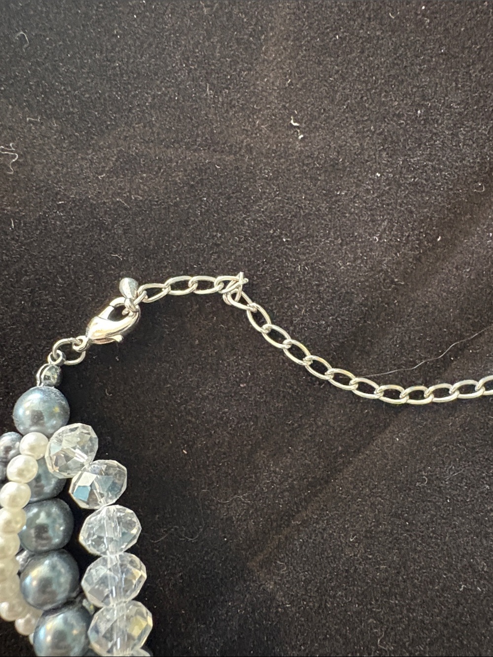 Elegant Multi-Strand Gray Beaded Necklace - Women's Jewelry - Picture 2 of 4